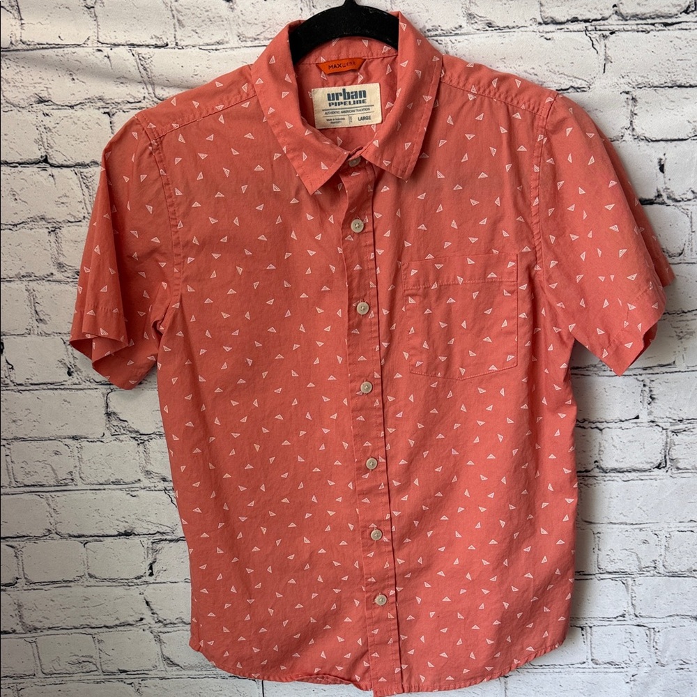 Urban Pipeline kid’s Coral Patterned Button Down Shirt